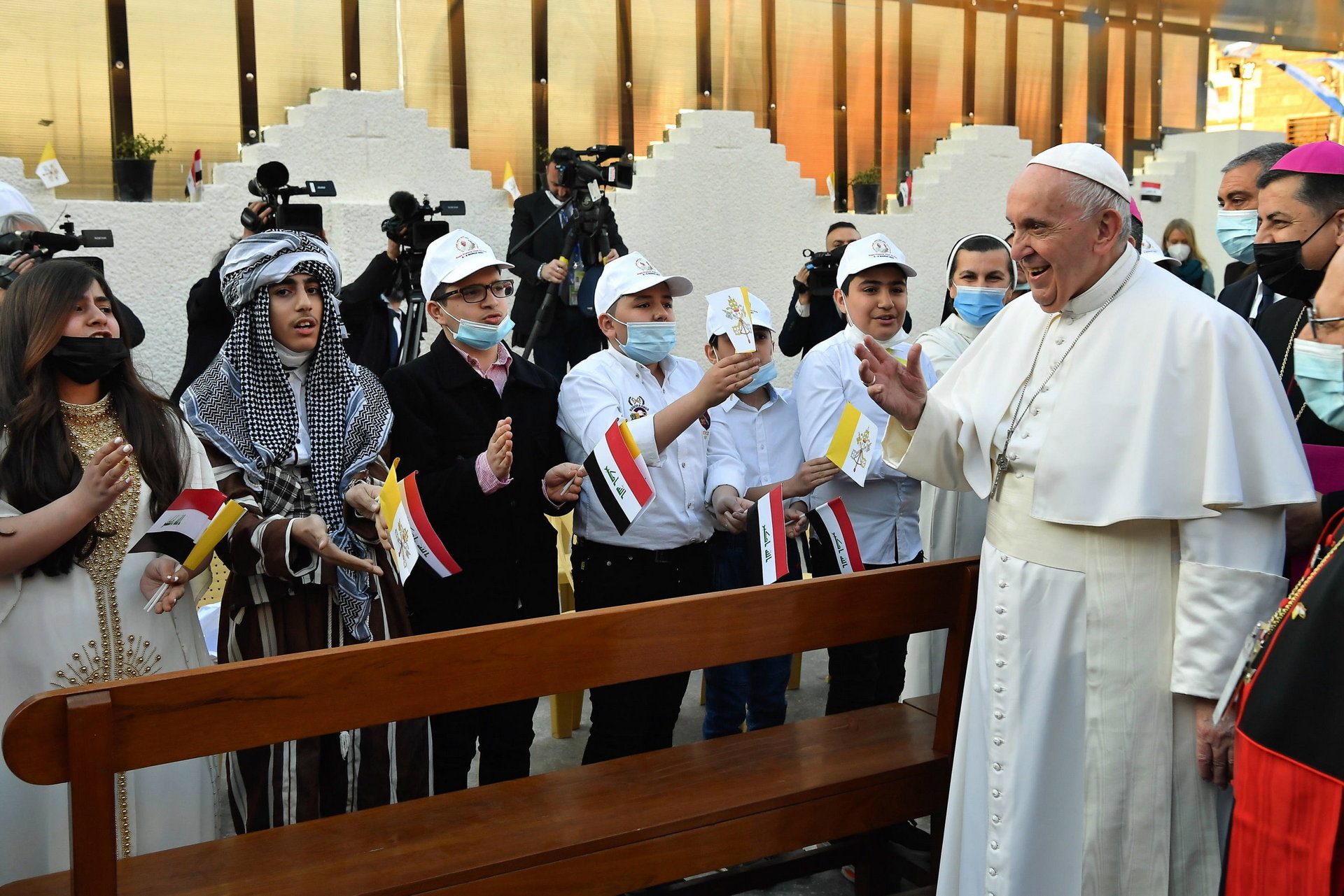 Ferenc pápa szombaton Bagdadban pontifikált miséjén, emlékeztetve a jézusi tanításra az összegyűlt hívőket