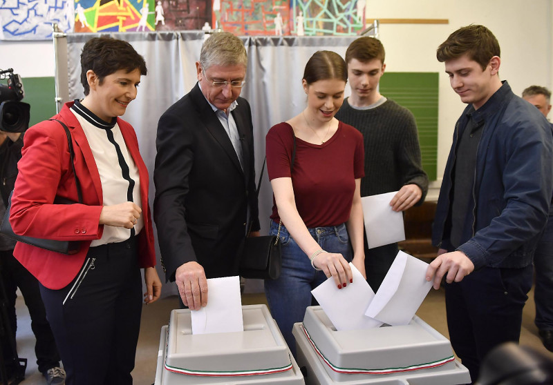 Választás 2018 - Gyurcsány Ferenc szavaz 