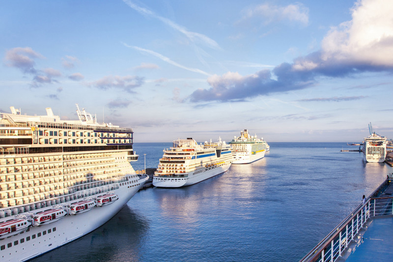 Cruise ships in port