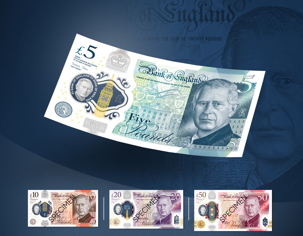 Júniusban hozza forgalomba a Bank of England a Károly király portréját ábrázoló fontbankjegyeket