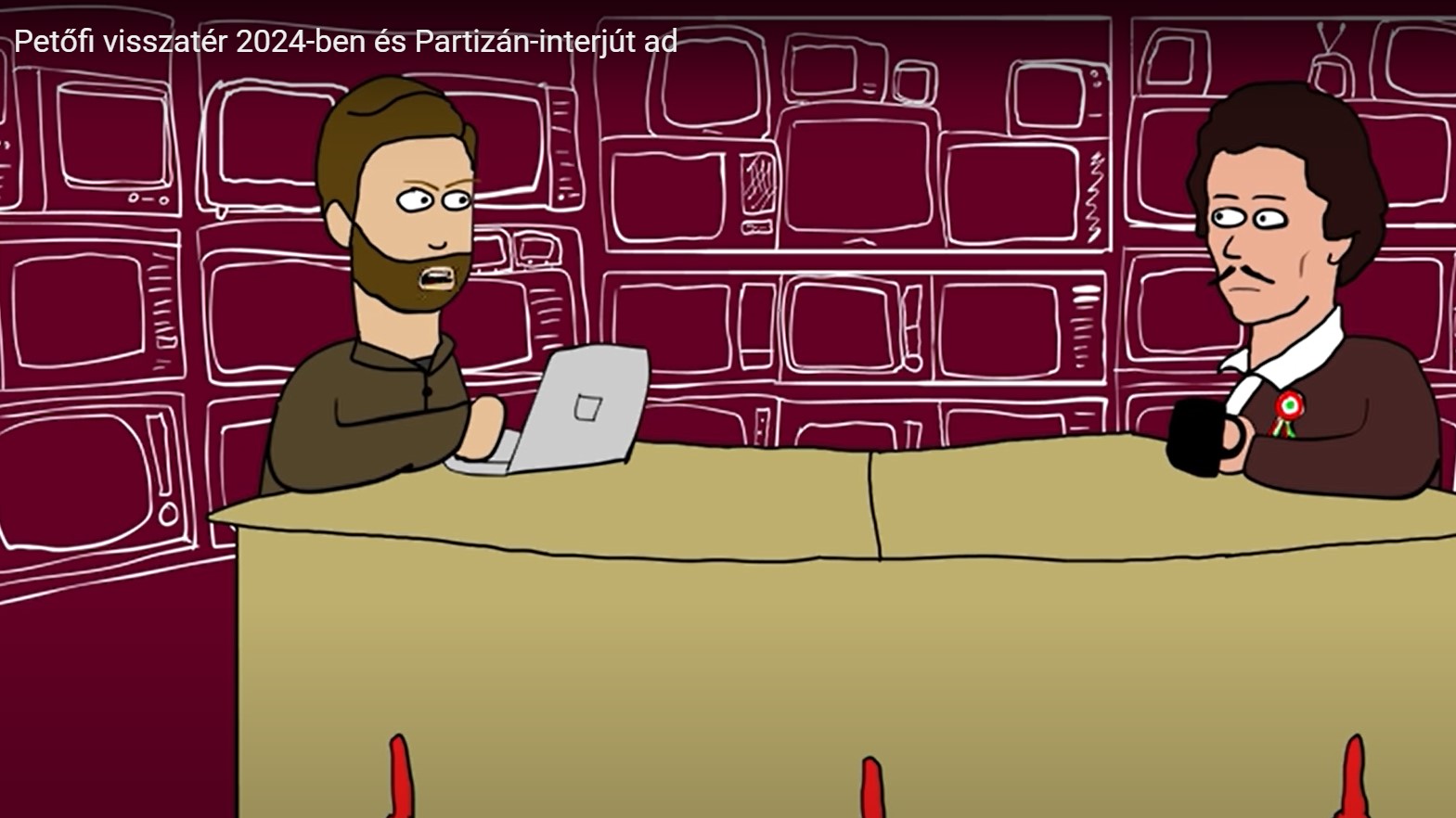 Vírusként terjed az animációs film, amelyben Petőfi Sándor visszatér és megmondja a magáét Orbán Viktorról
