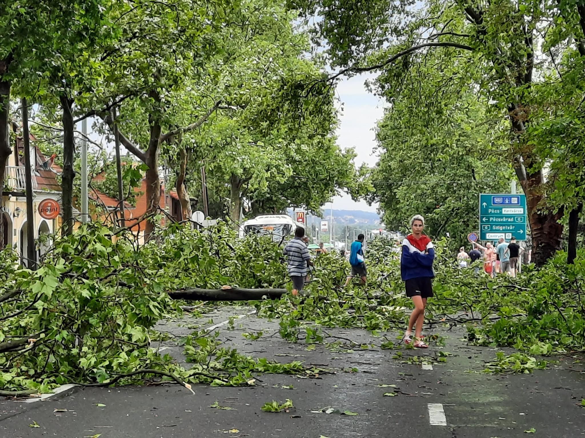 Megbénult az autós közlekedés Pécsen, akkora vihar csapott le