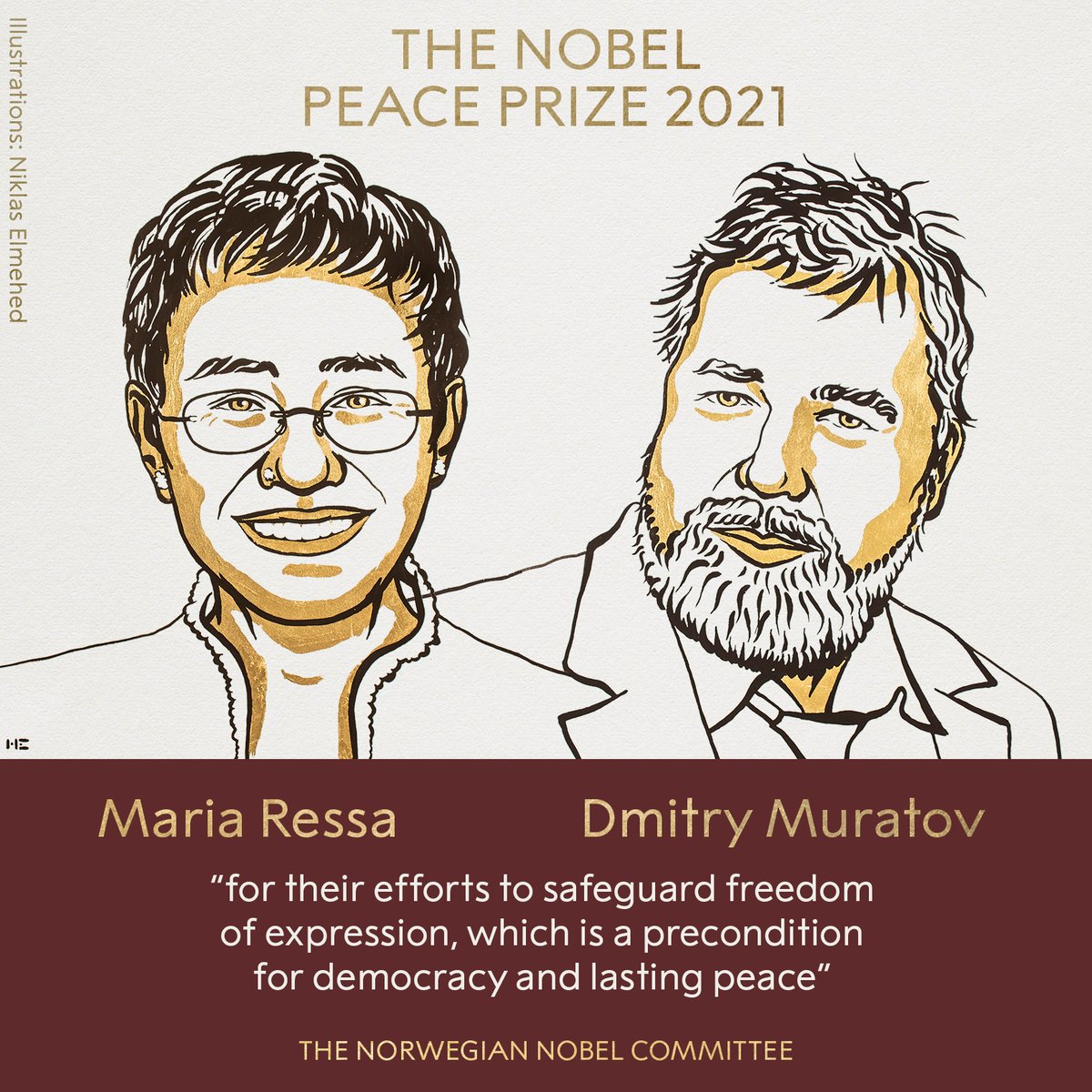 Újságírók kapták az idei Nobel-békedíjat