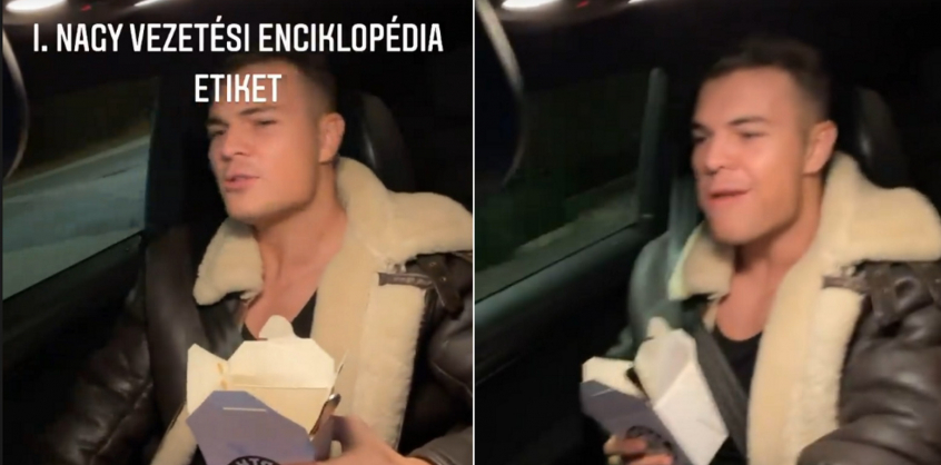 Videó: Pumped Gabo eszik-telefonozik vezetés közben, de levillog egy másik sofőrt