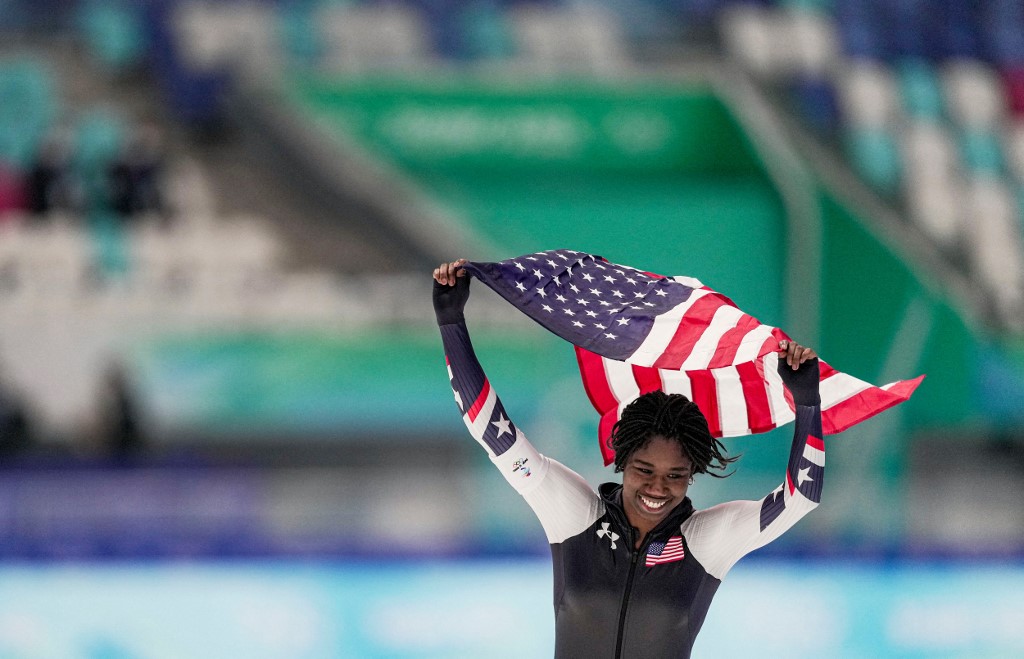 Megvan az első fekete gyorskorcsolyázó nő, aki olimpiai aranyat szerzett