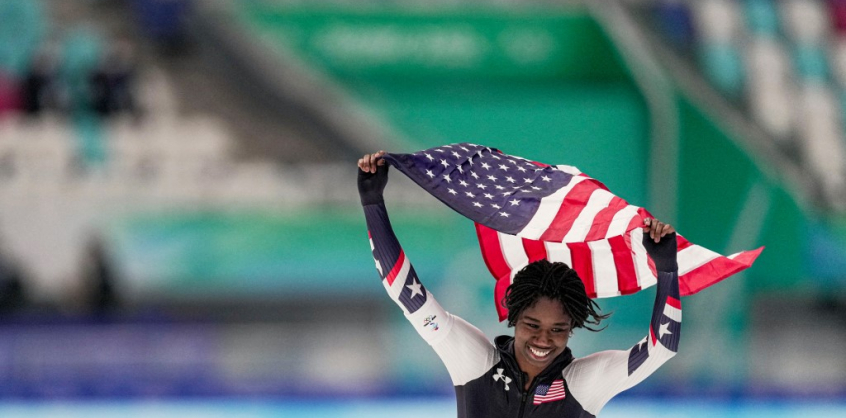Megvan az első fekete gyorskorcsolyázó nő, aki olimpiai aranyat szerzett