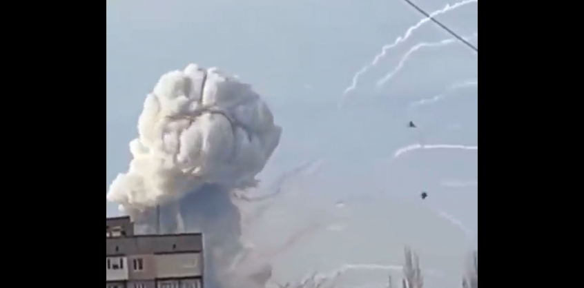 Hatalmas robbanás Ukrajnában – videó