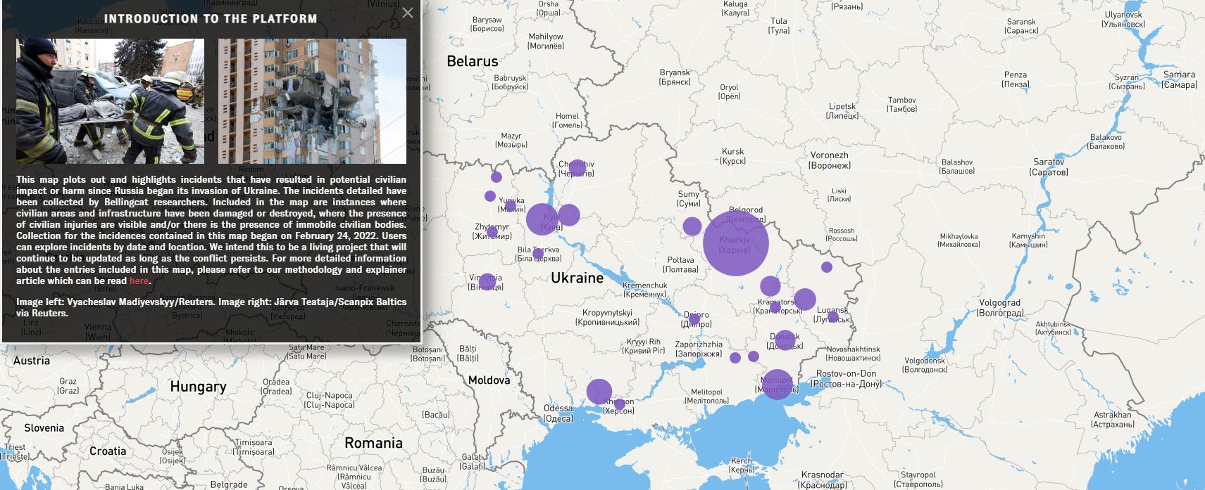 A Bellingcat megrajzolta a háborúsbűnök térképét