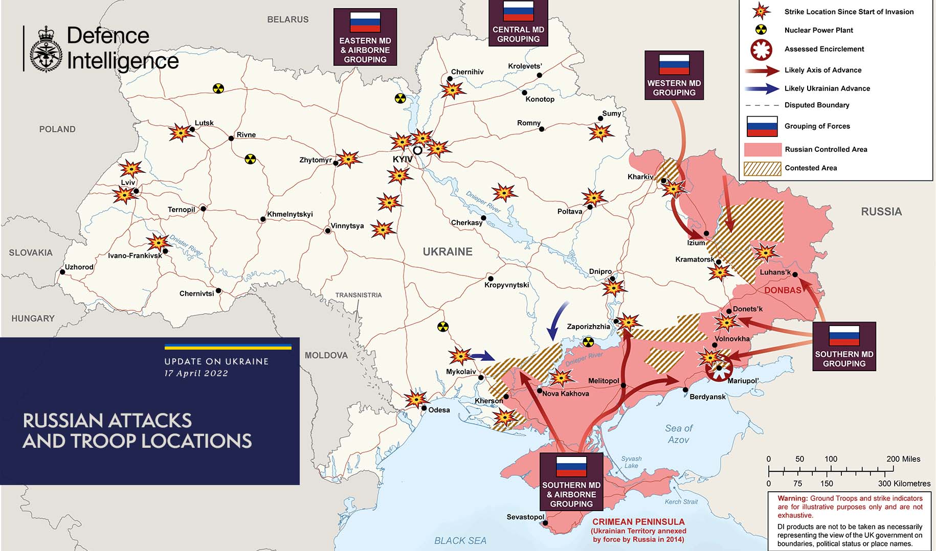 A brit kémek egy térképet tettek közzé, az orosz előrenyomulásról Ukrajnában 