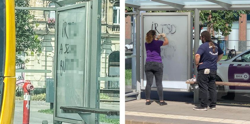 Melegek ellen uszító feliratot fújtak fel egy budai megállóra, keresik az elkövetőt
