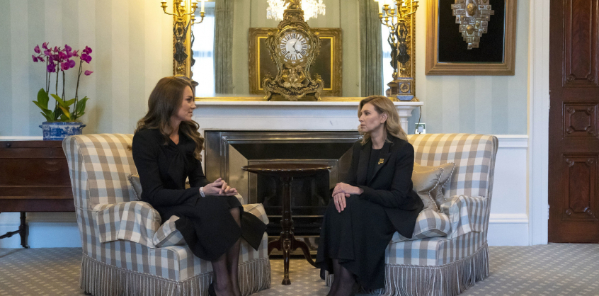 Olena Zelenszka ukrán first lady találkozott a walesi hercegnővel a Buckingham-palotában