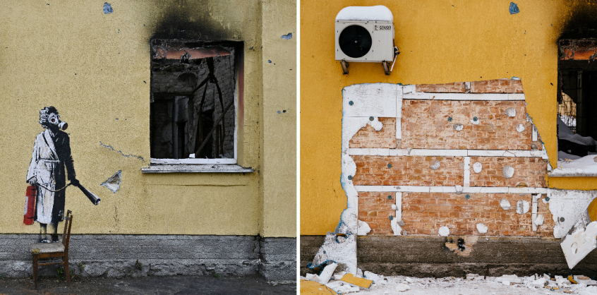 Megpróbálták ellopni Banksy művét Kijev elővárosában