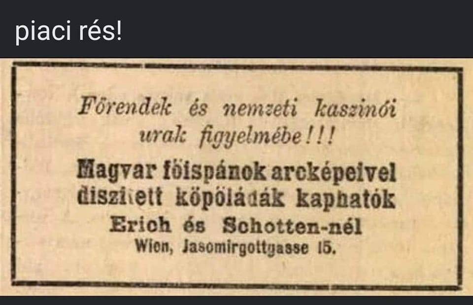 Médiahekk volt az 1905-ös, főispános köpőládákról szóló hirdetés