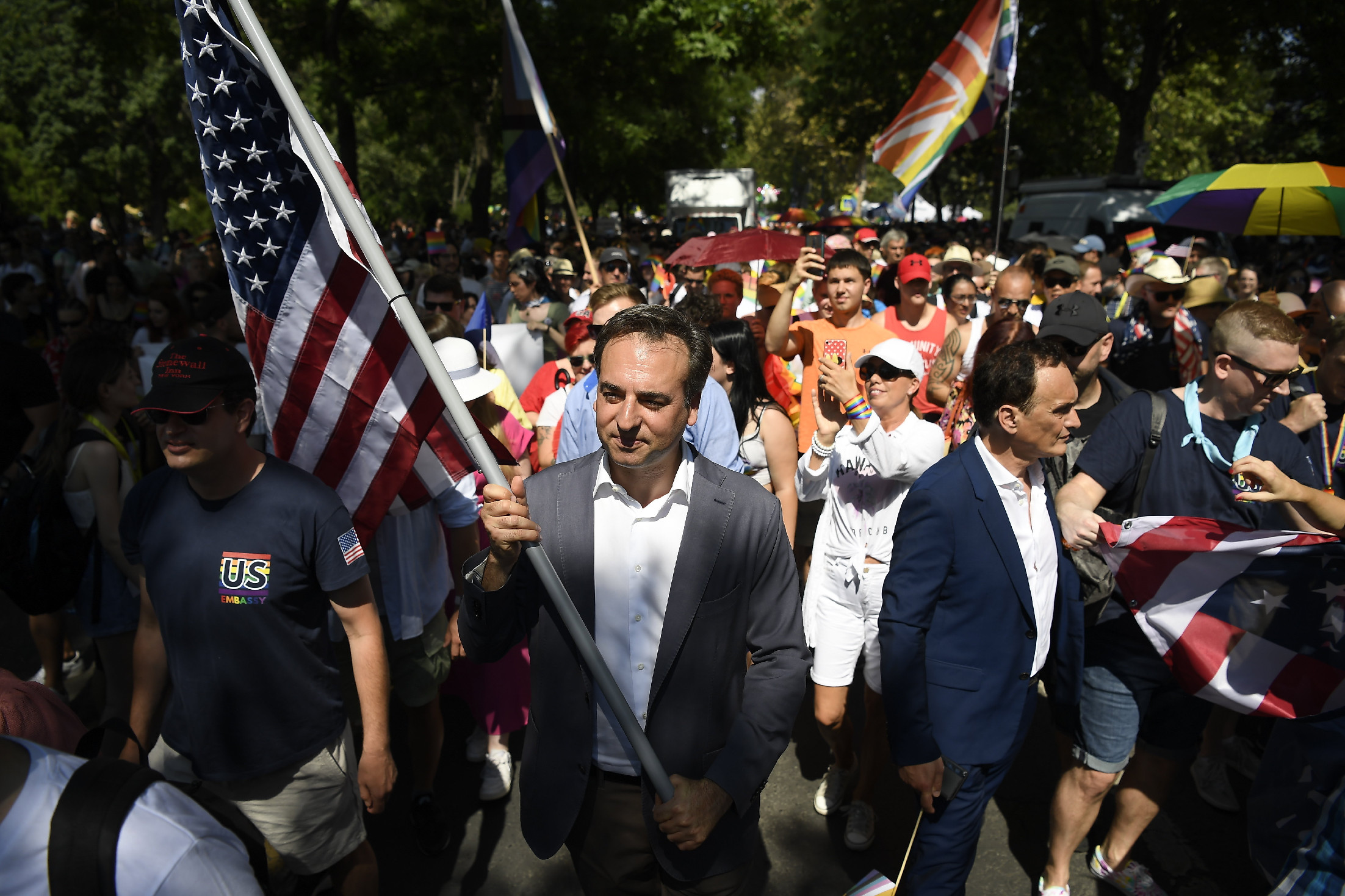 David Pressman is kint van a Budapest Pride-felvonuláson