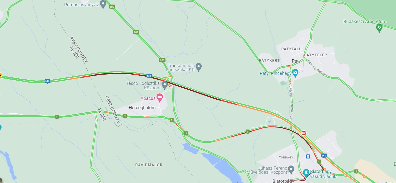 Figyelem: brutális torlódás az M1-esen!