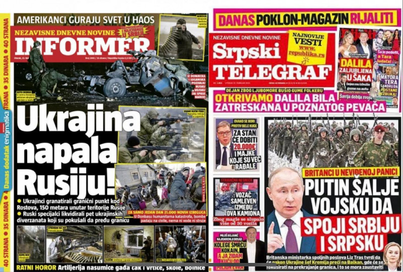 Putyin címlap Szerbia